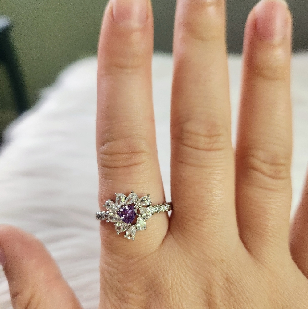 NWT Bomb Party 'The One I Love' Alexandrite Corundum Rhodium Ring - Size 11 - Picture 9 of 10